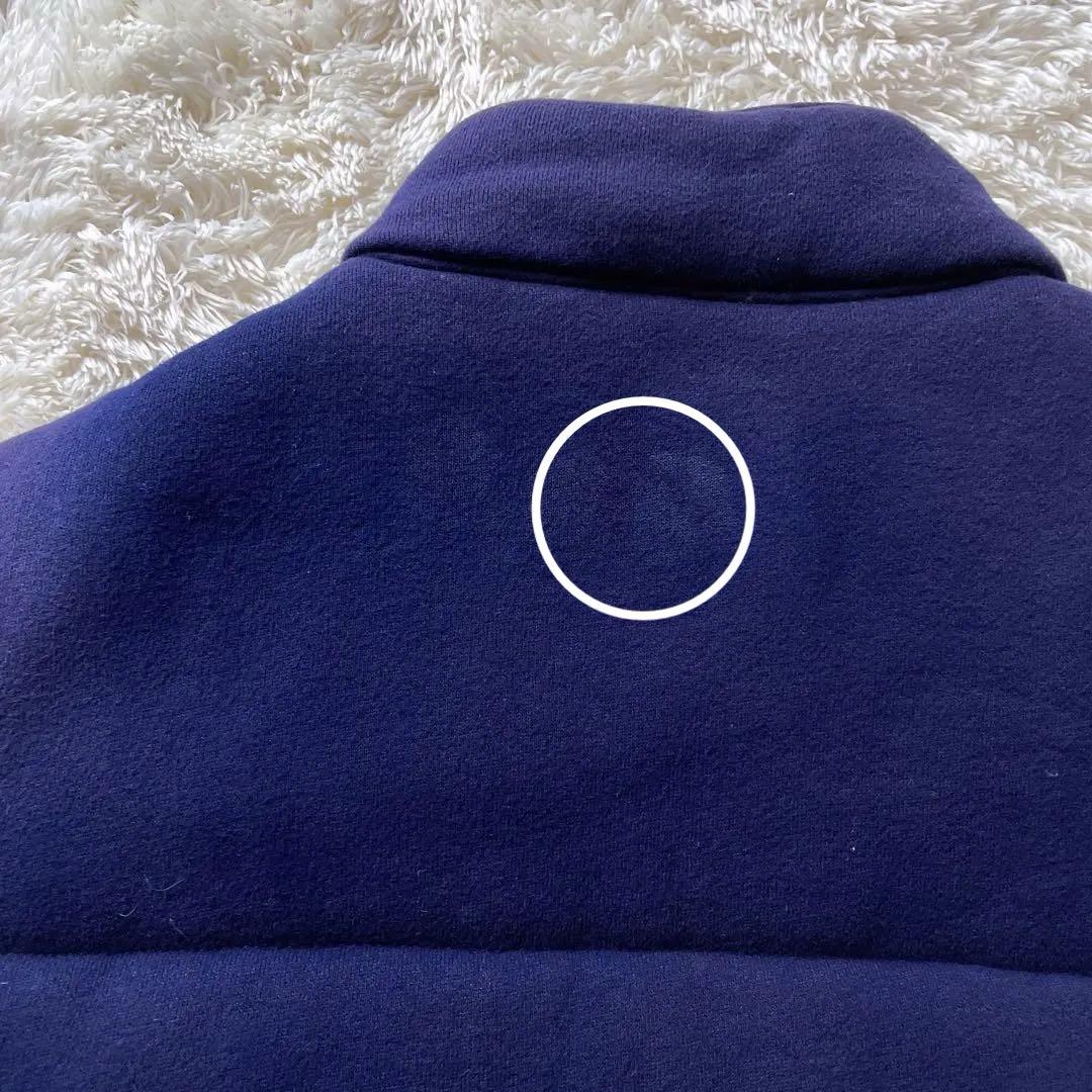 ポロバイラルフローレン M 中綿 ダウンベスト 裏地チェック ポニー　肉厚　紺