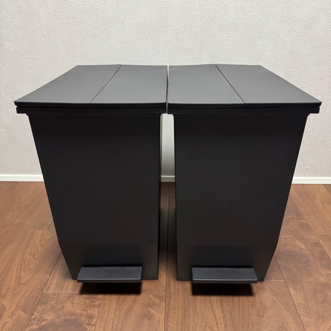 SOLOW ごみ箱 45L 両開き ブラック ソロウ