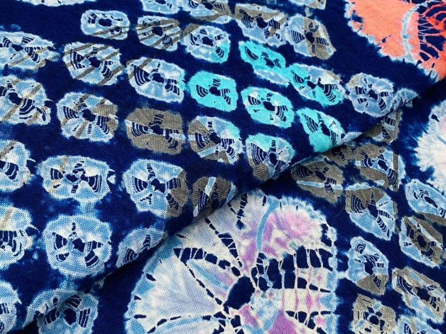 値下げ‼️ 206　中古品　綿　総絞り　ゆかた　有松鳴海絞り　手縫い　浴衣