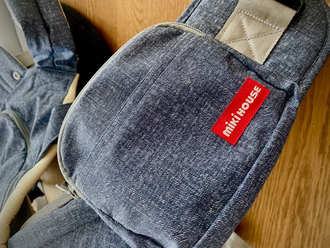 ミキハウス × ポグネー ベビーキャリア 抱っこ紐 デニム ヒップシート