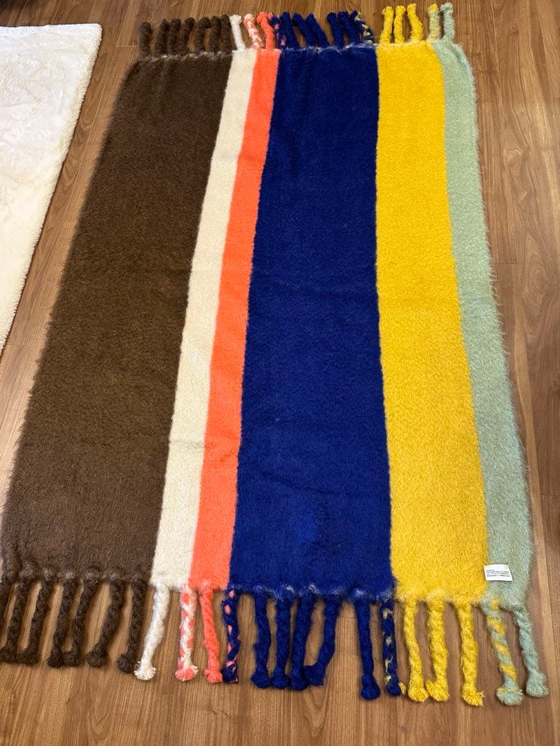 【セール】LOEWE ロエベ　アナグラム ストライプ モヘア ブランケット