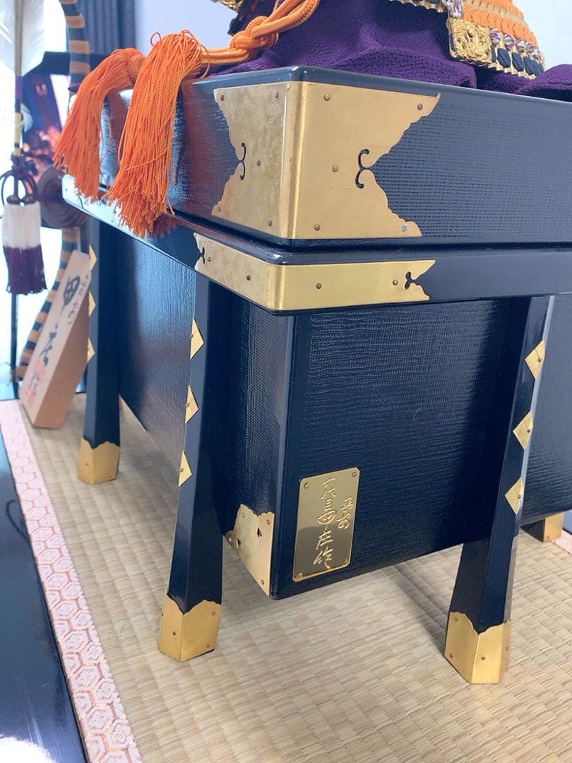 五月人形・兜(白檀威)＋太刀弓揃え、名工六代目 平安甲庄作 : ヴィンテージ