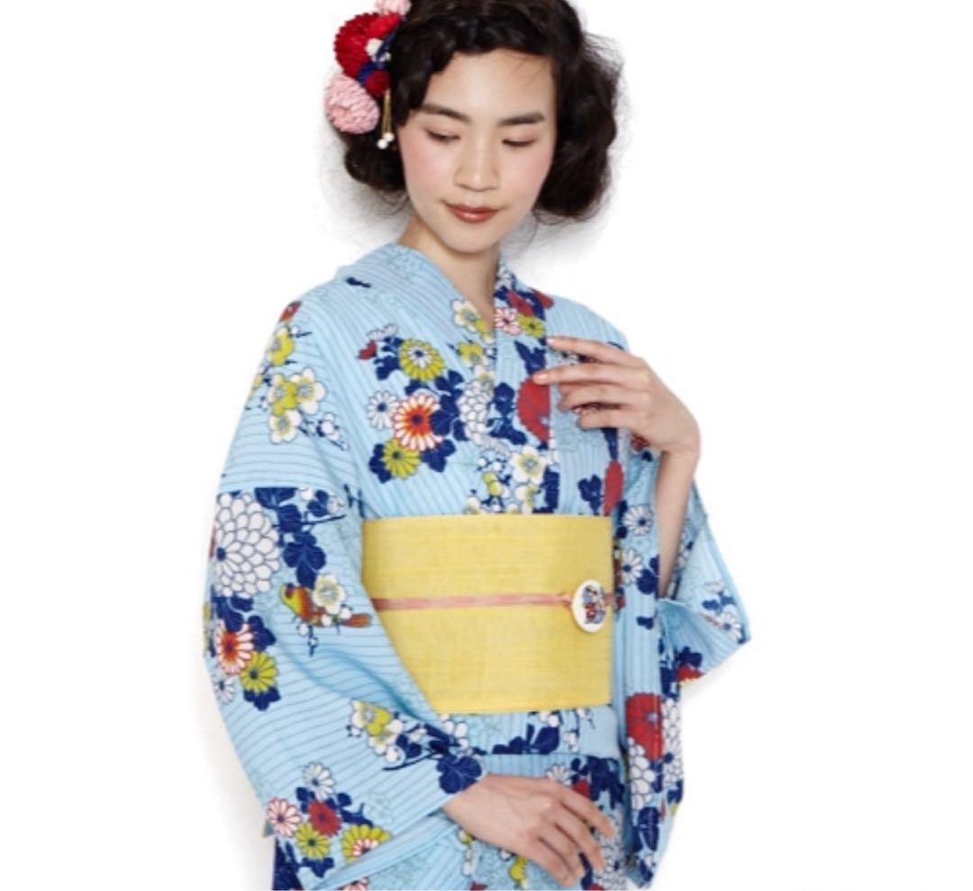 【新品・試着のみ】ふりふ浴衣「パパゲーノ」・兵児帯(中古)セット