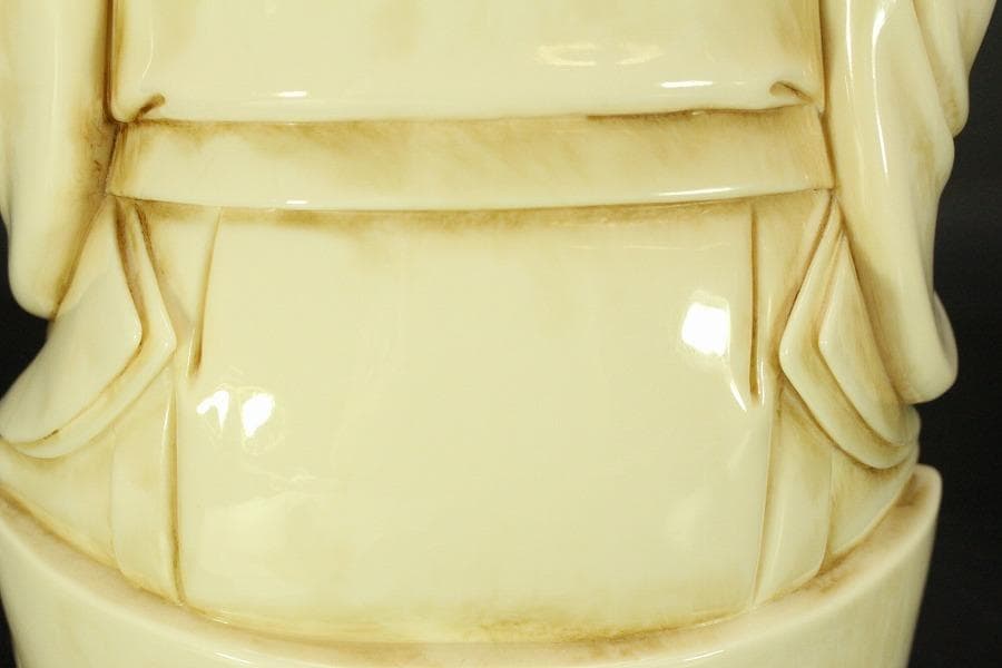 中国美術 白磁 徳化窯 人物 座像 高46cm(RC989)