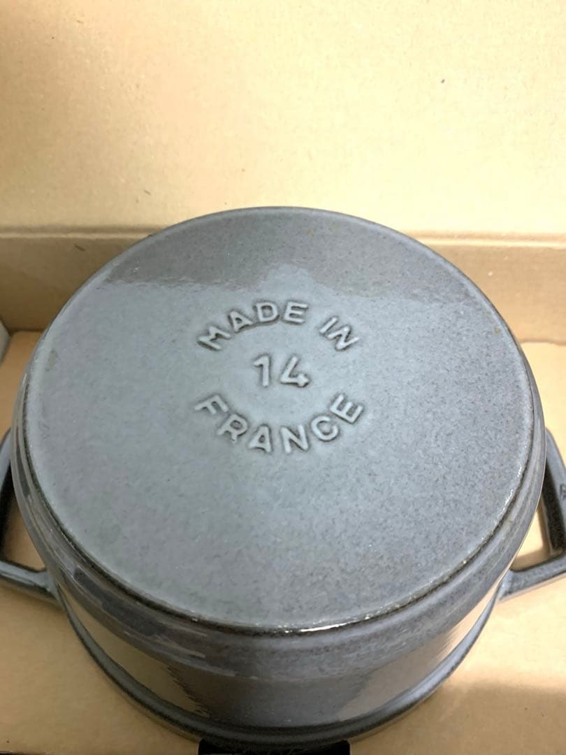 ストウブ　14 ココット　グレー　箱付き　鍋　ピコココットラウンド