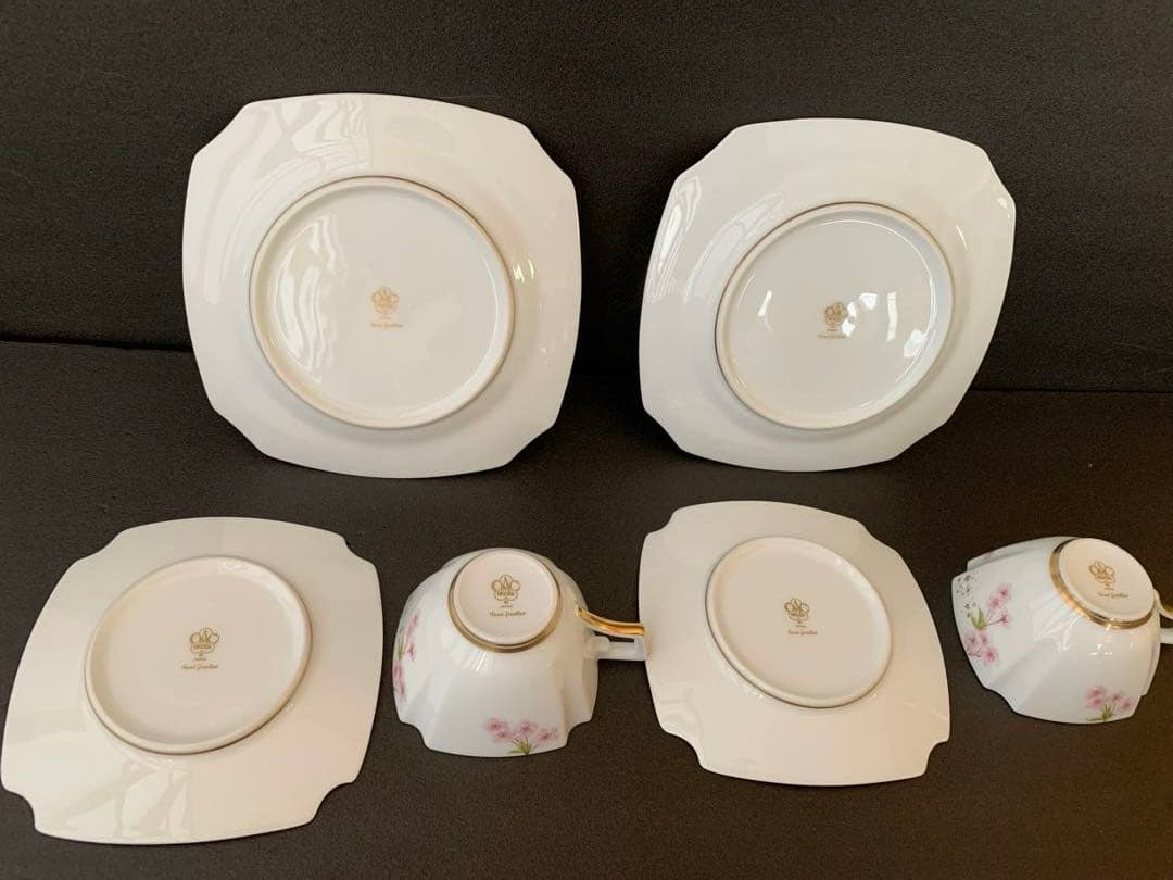 大倉陶園　枝垂桜　手描き　C&S ケーキ皿　トリオ2セット¥451,000の品