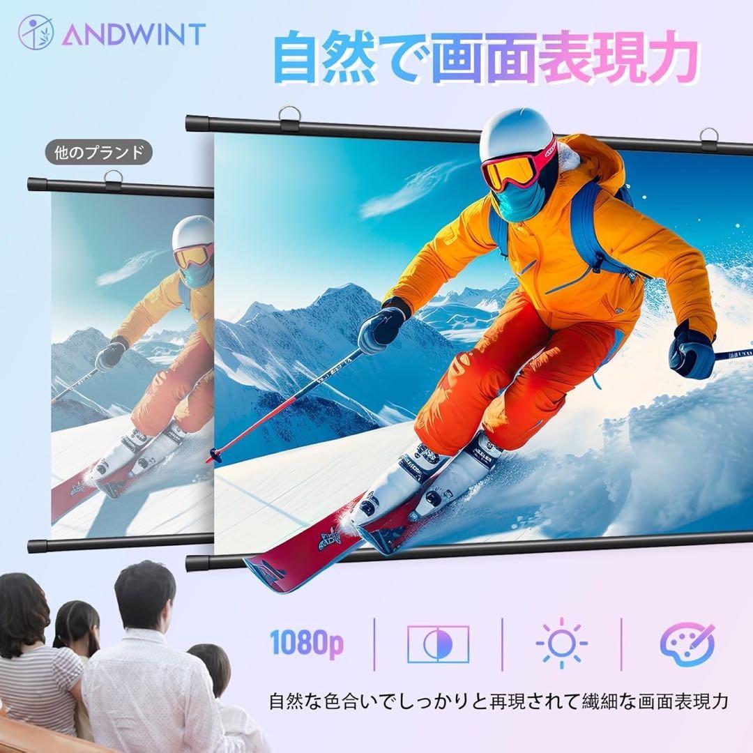【新品未使用】プロジェクター スクリーン付 小型 Android TV搭載