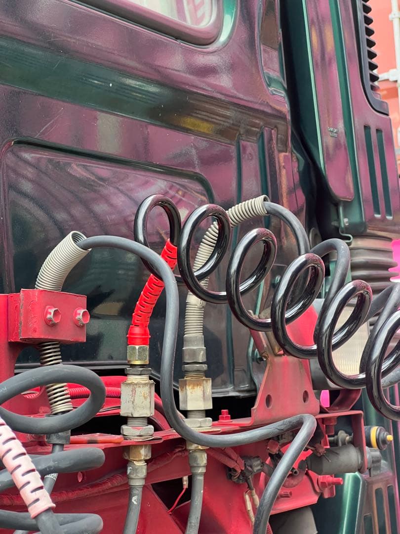 トレーラー　ブレーキ　スパイラルコード　赤　黄色２本セット　海コン　丈夫