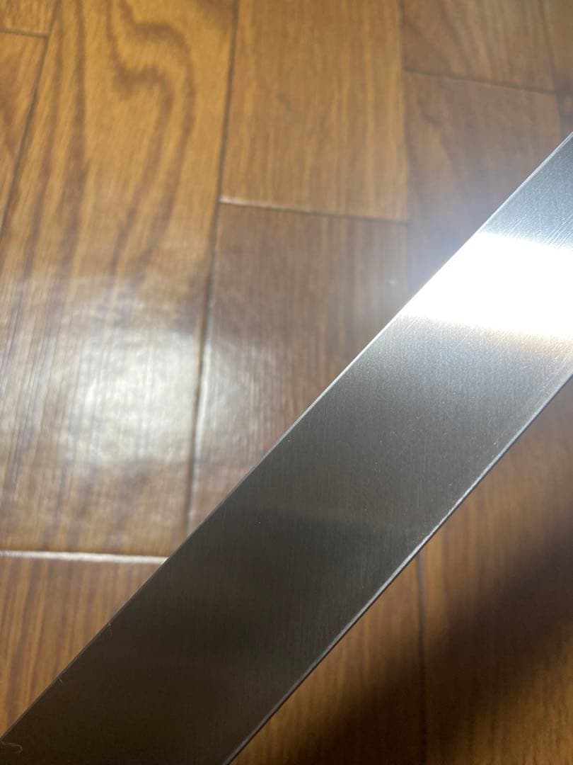 V金本焼 先丸タコ引包丁 和包丁 本焼 反り有り　刃渡り　尺一　 鏡面 鞘