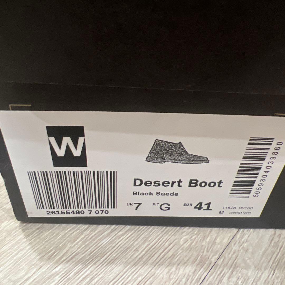 クラークス デザートブーツ ブラックスエード UK7 41 CLARKS