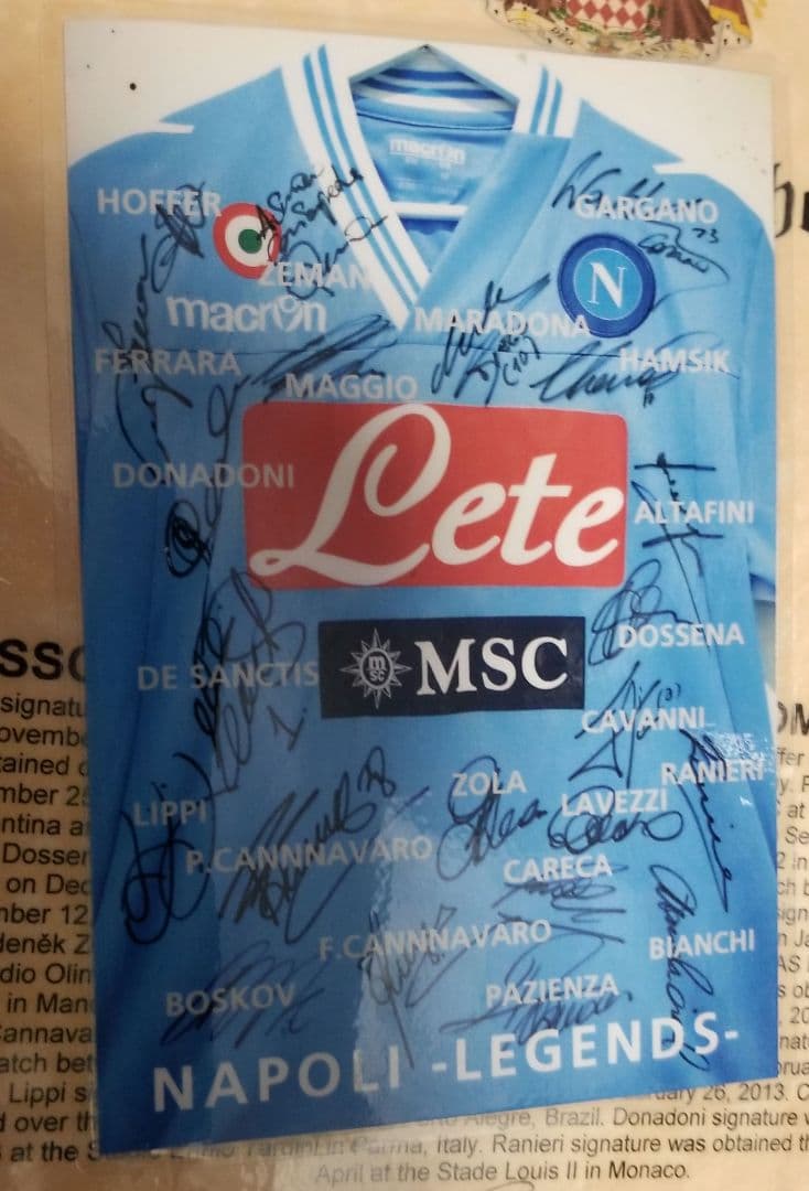 マラドーナ　カレカ　カンナヴァーロ　ゾラ　カバーニ　ドナドーニ　他　直筆サイン