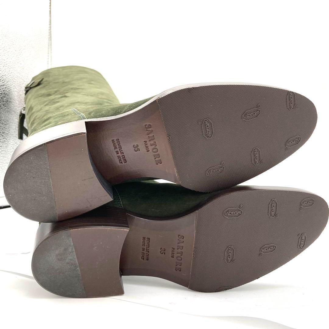 サルトル　ジョッキーブーツ　ロングブーツ　35 シングルベルト　バックジップ