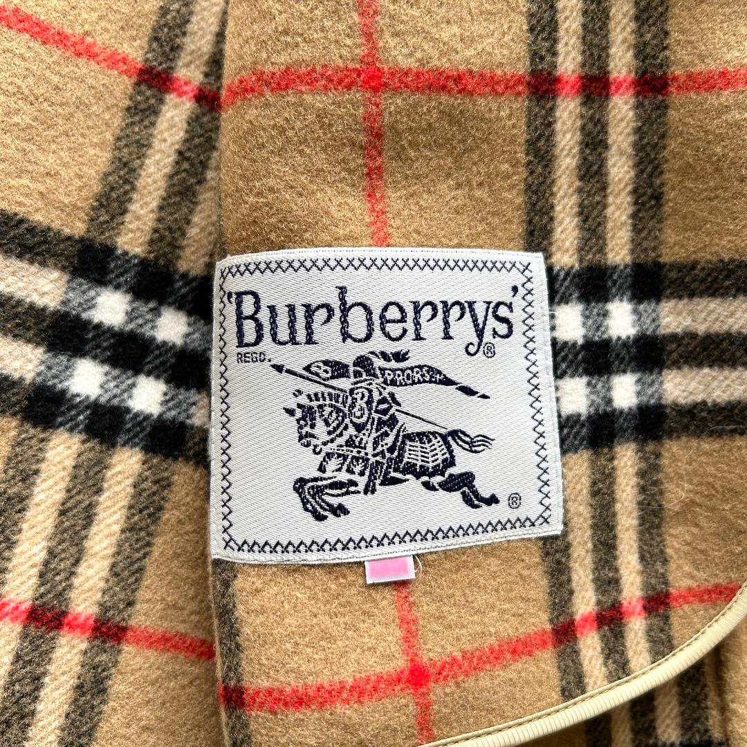 【極美品】バーバリー　ダブルフェイス　ウールコート　ノバチェック ベージュ　L