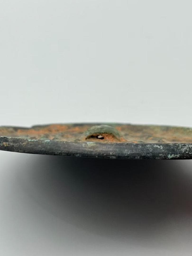 唐時代（盛唐～中唐）唐代宝相花紋高彫り吉祥紋銅鏡　幾何学紋（E-99②）