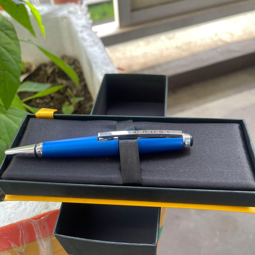CROSS ボールペン 青 メタル製
