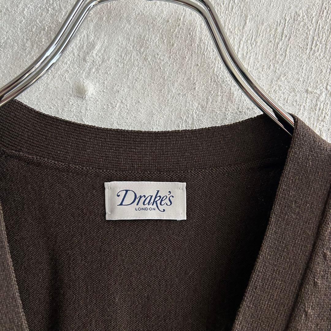 極美 スコットランド製 DRAKES カシミヤ ニットベスト 38 ドレイクス