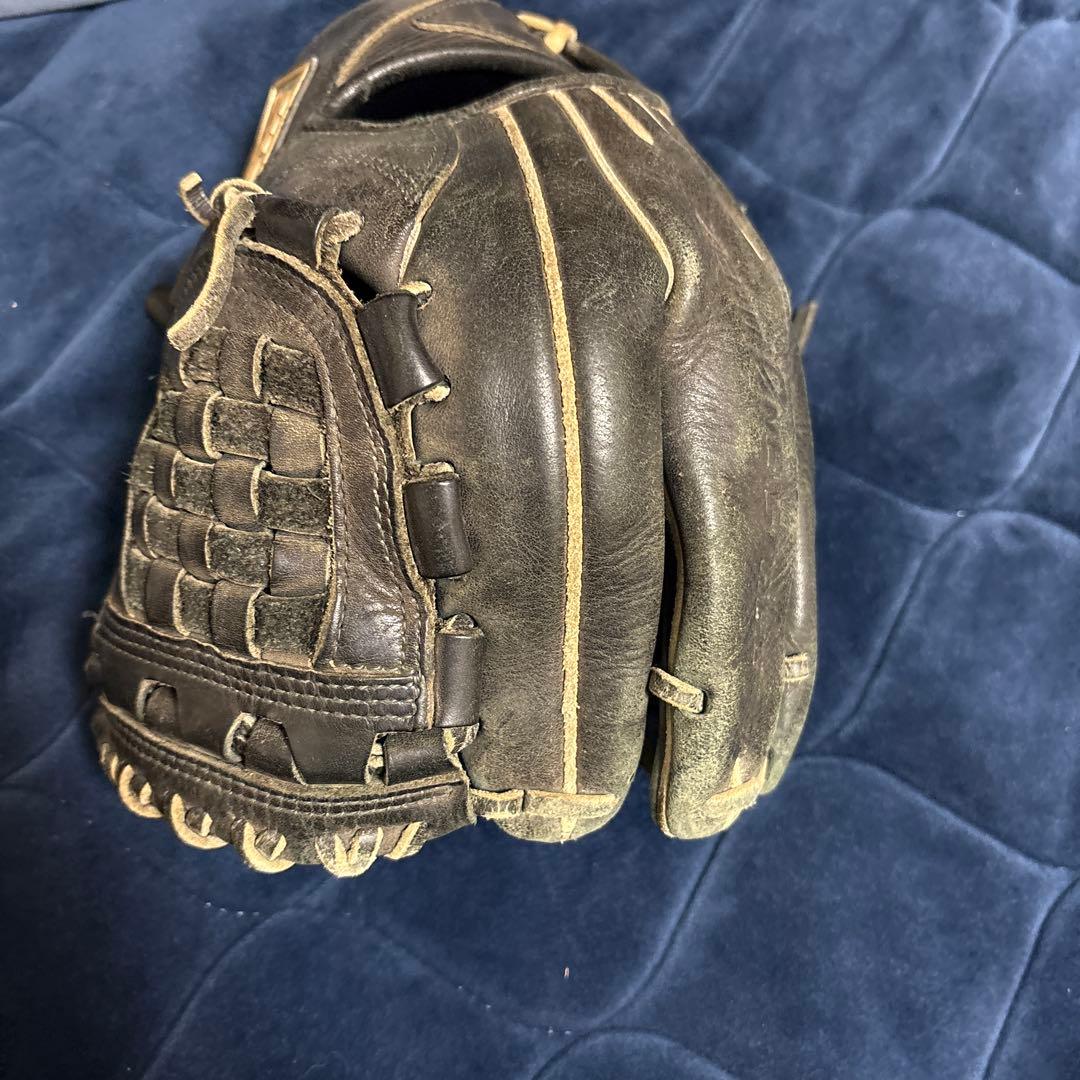 ZETT 黒 軟式グローブ 編み込みウェブ