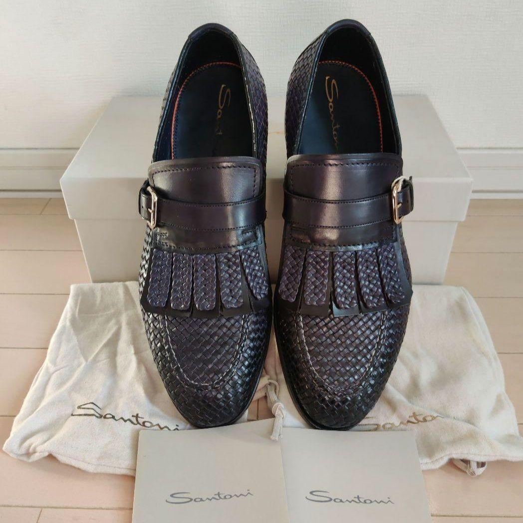 Satoni サントーニ 編み込み モンクストラップ ローファー 9/27.6