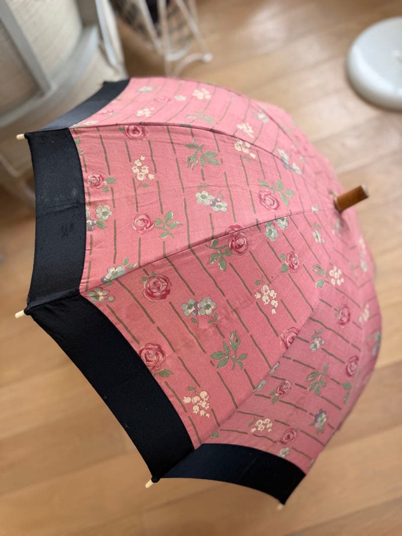 フランスアンティークヴィンテージ花プリントの日傘