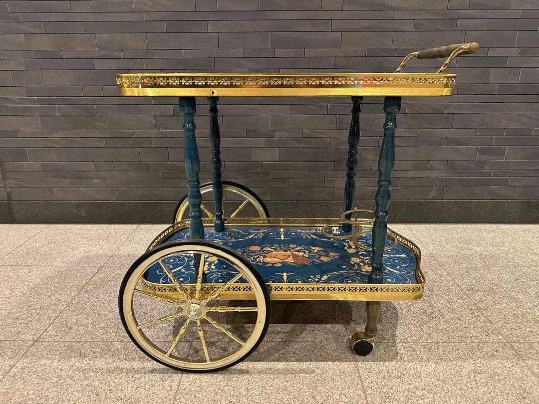 イタリア製 ヴィンテージ　キッチン 配膳 ワゴン キャスター付
