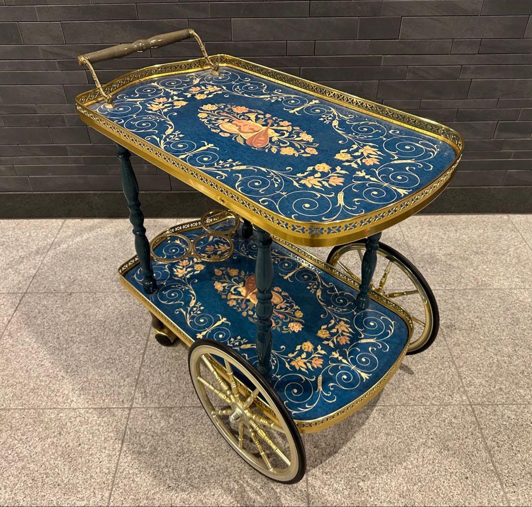 イタリア製 ヴィンテージ　キッチン 配膳 ワゴン キャスター付