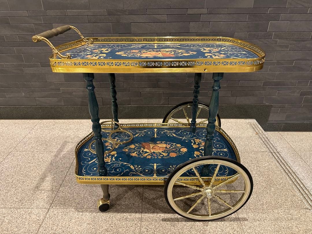 イタリア製 ヴィンテージ　キッチン 配膳 ワゴン キャスター付