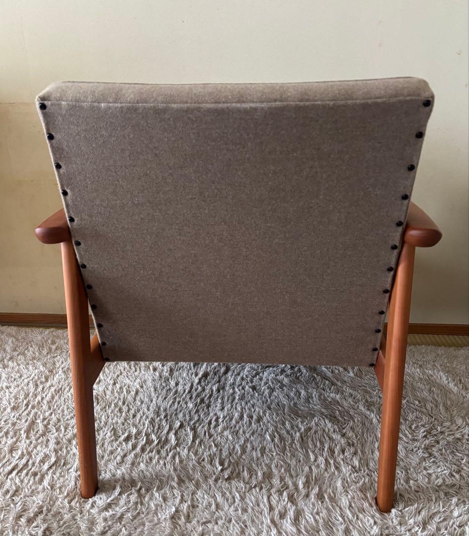 【最終価格】カリモク60 Kチェア1シーター　フラノヘージュ　ブラックチェリー