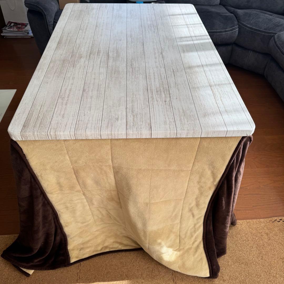 ダイニングテーブル コタツ機能付き こたつ布団付き　高さ調整可能 /昇降コタツ