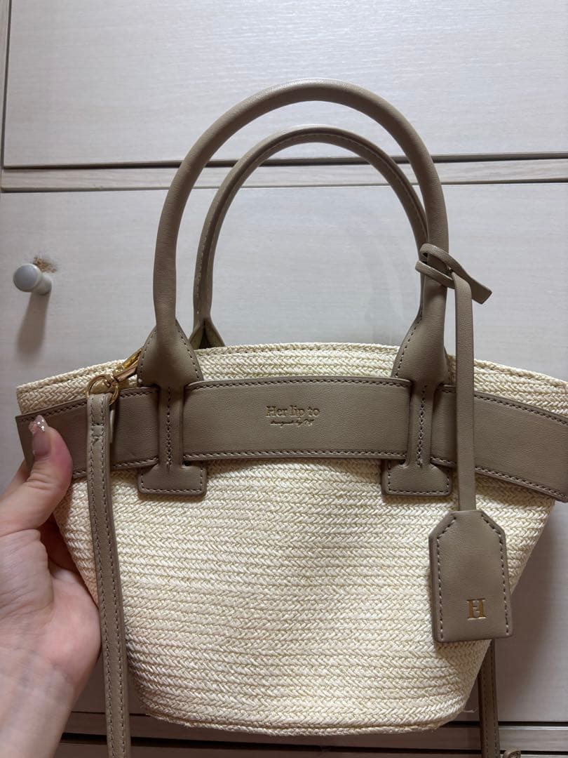 バッグ Herlipto Palma mini tote bag taupe