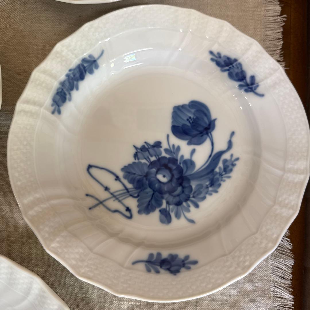 未使用　ロイヤルコペンハーゲン　ブルーフラワー　カープ　中深皿　６枚