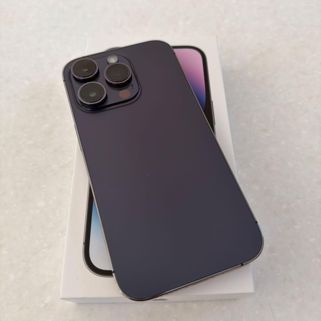【美品］iPhone14pro Deep Purple 256GB パープル