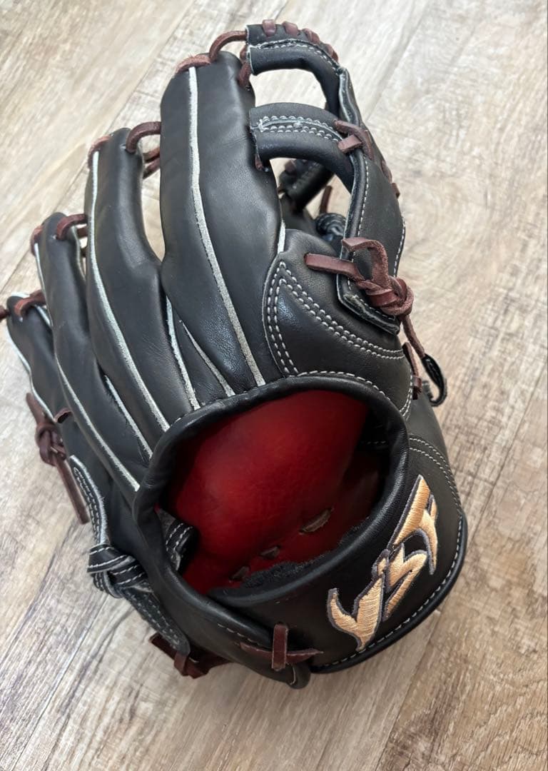 YSF硬式野球用レザーグローブ 黒/茶