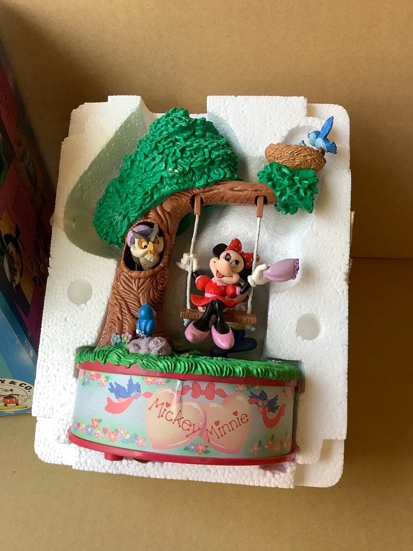 ディズニー　ミニー&ミッキーマウス　オルゴール 木のブランコ　エネスコ