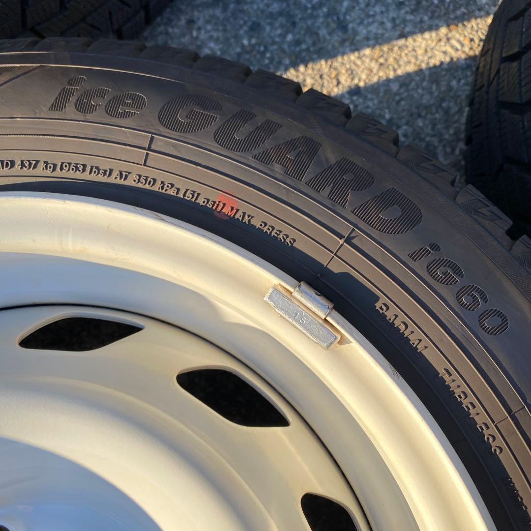 中古バリ溝ヨコハマ175/60R14スタッドレスセット　プジョー106 ボルト付