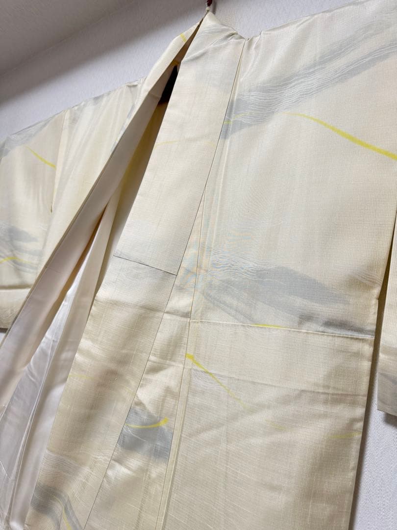 【銘品新品】旭日小綬章勲章「迫田龍鳳氏作」本場結城紬 オフホワイト色 トール寸