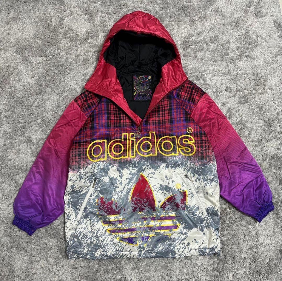 【超希少◎】adidas　スキーウェア　ジャケット　総柄　vintage　80s