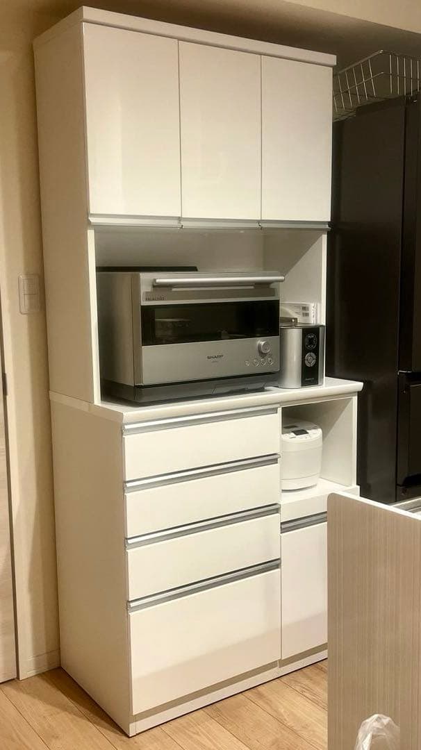 【美品・27日迄最終値下】ニトリ　幅90cm キッチンボード レジューム　食器棚