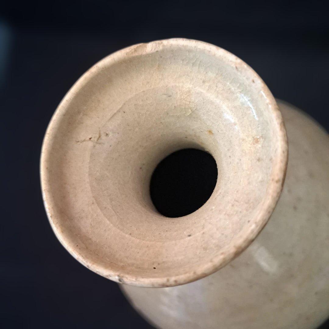 「特別出品！ これぞ骨董！」 李朝 白磁徳利 (幅13cm 高さ20cm) 骨董