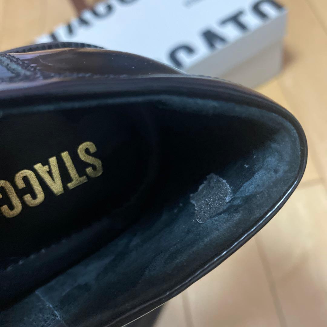 美品　staccato ブラックレザー ローファー　パヌーコンビローファー