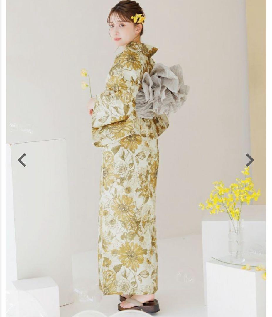 Dita セパレート浴衣　夏色ひまわり　Lサイズ　帯　下駄　セット