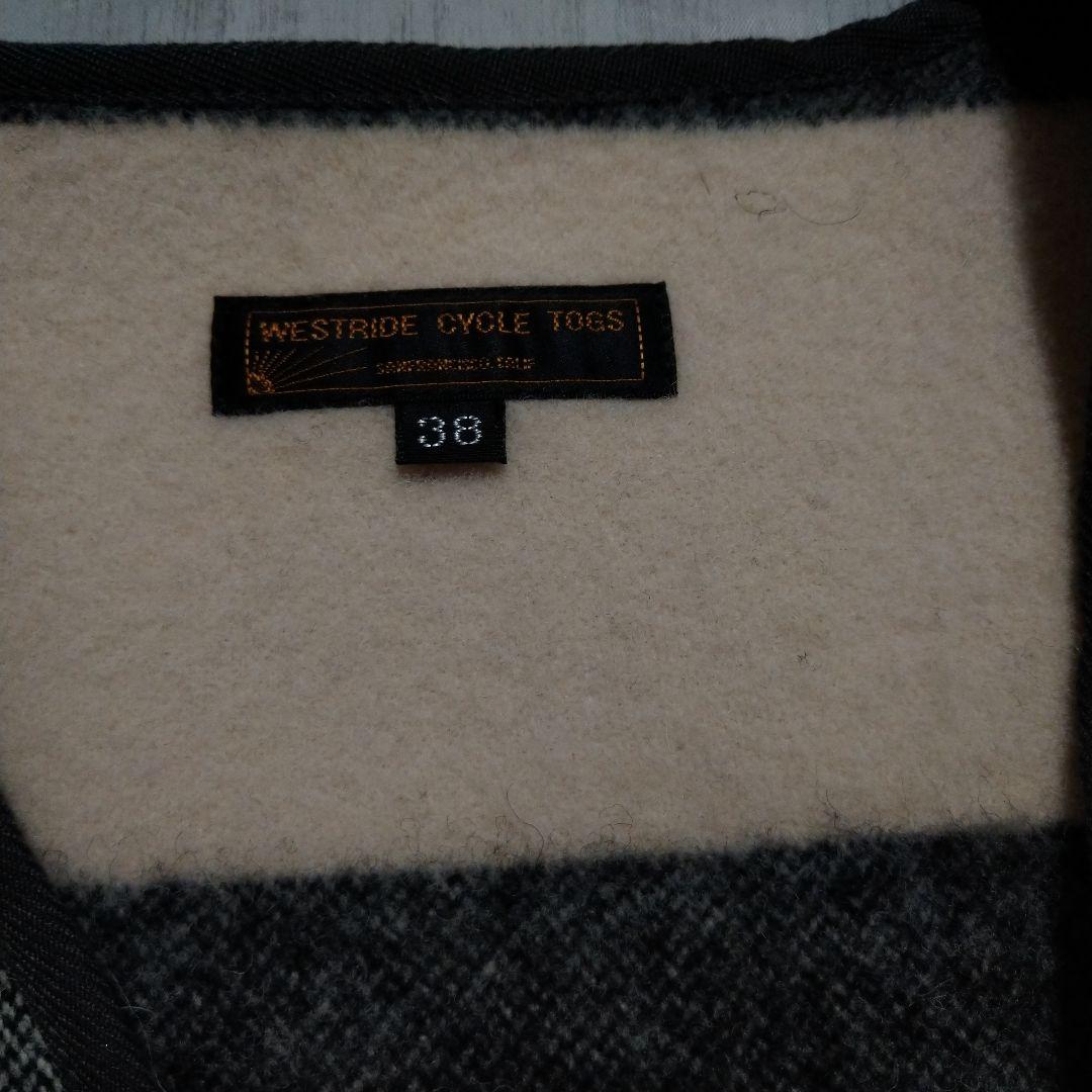 （美品）ウエストライド　アイボリー✖グレーストライプベスト 38