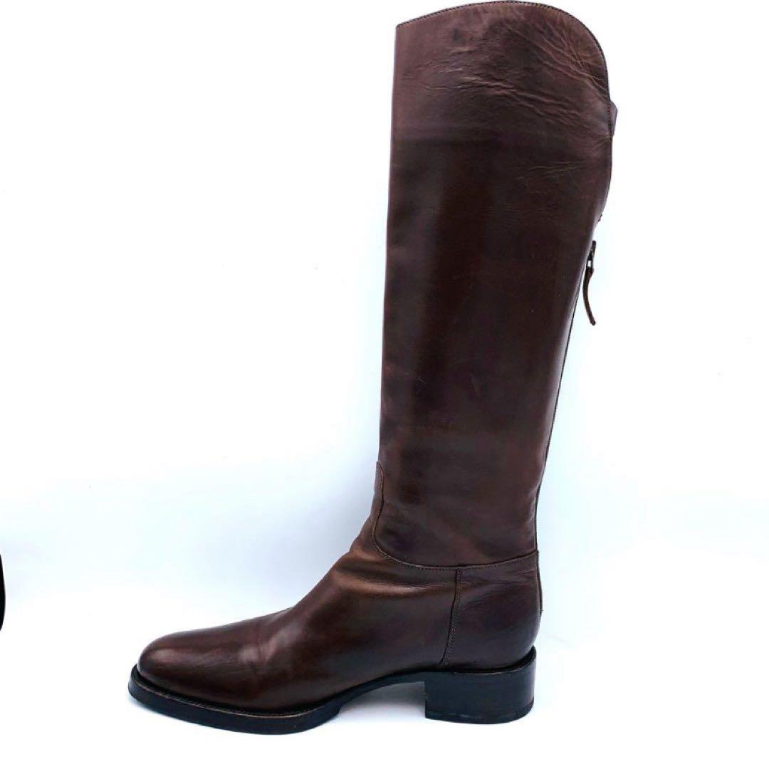 美品　SARTORE サルトル　ジョッキーブーツ　シングルベルト　ブラウン