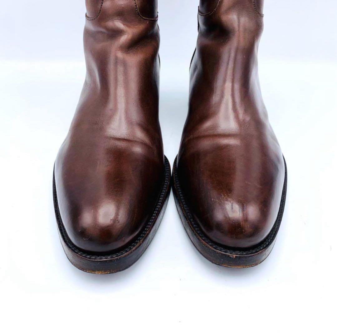 美品　SARTORE サルトル　ジョッキーブーツ　シングルベルト　ブラウン