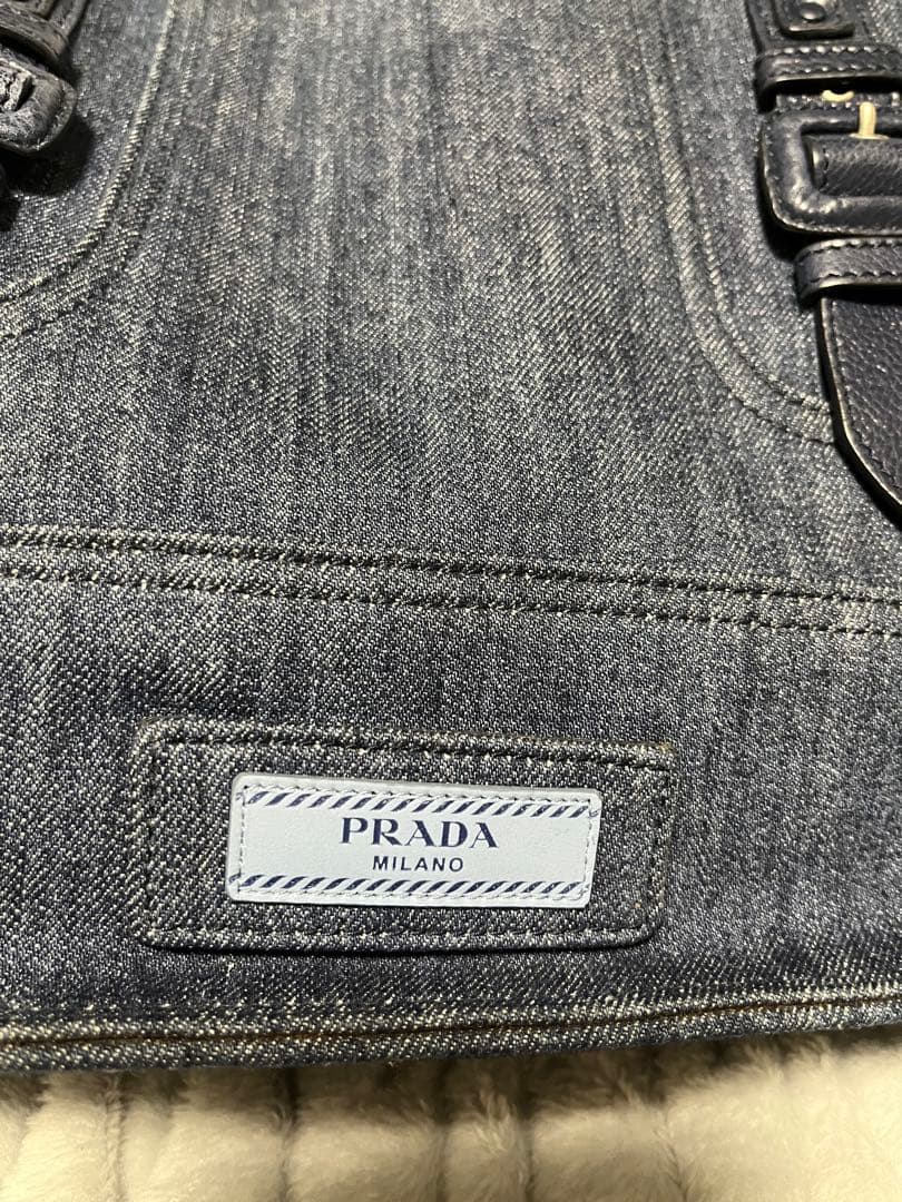 PRADA エティケット　デニム トートバッグ