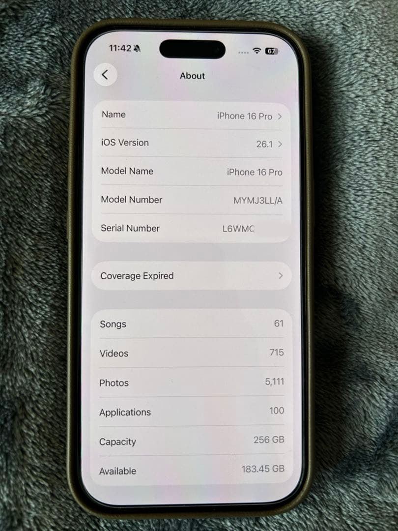 【北米版】iPhone16Pro256GB