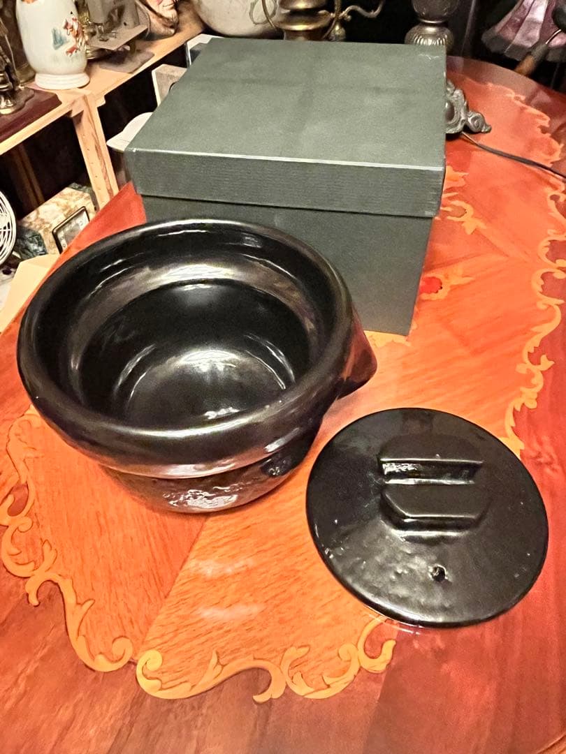 あ*0様 雲井窯　御飯鍋 黒楽 美品 土鍋 中川一辺陶