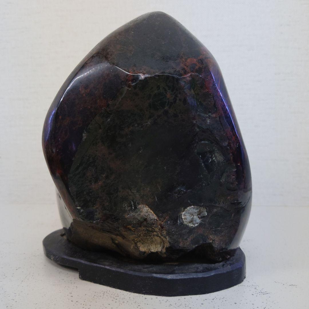 天然石 置物 黒赤の多面体