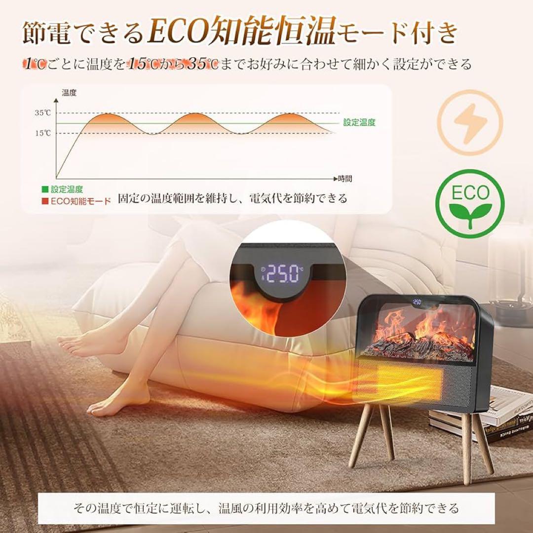 暖炉型 セラミックヒーター 【ECO知能恒温 節電対策】 電気ヒーター