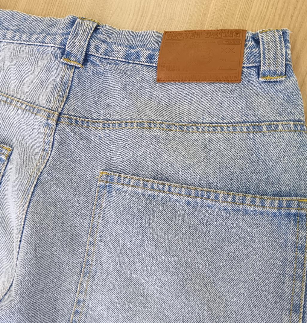 【ヤマタケル】BELVET 　バギーデニム　ライトブルー