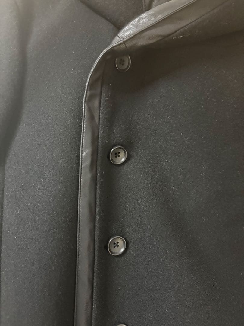 【極美品】フード付きパイピングフーデッドロングラップコートweb完売商品